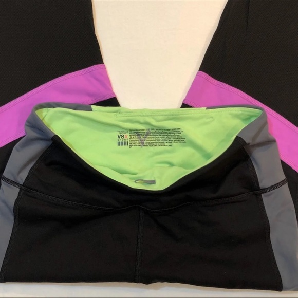 Victorias Secret Leggings Black, Purple & Green - Picture 4 of 5